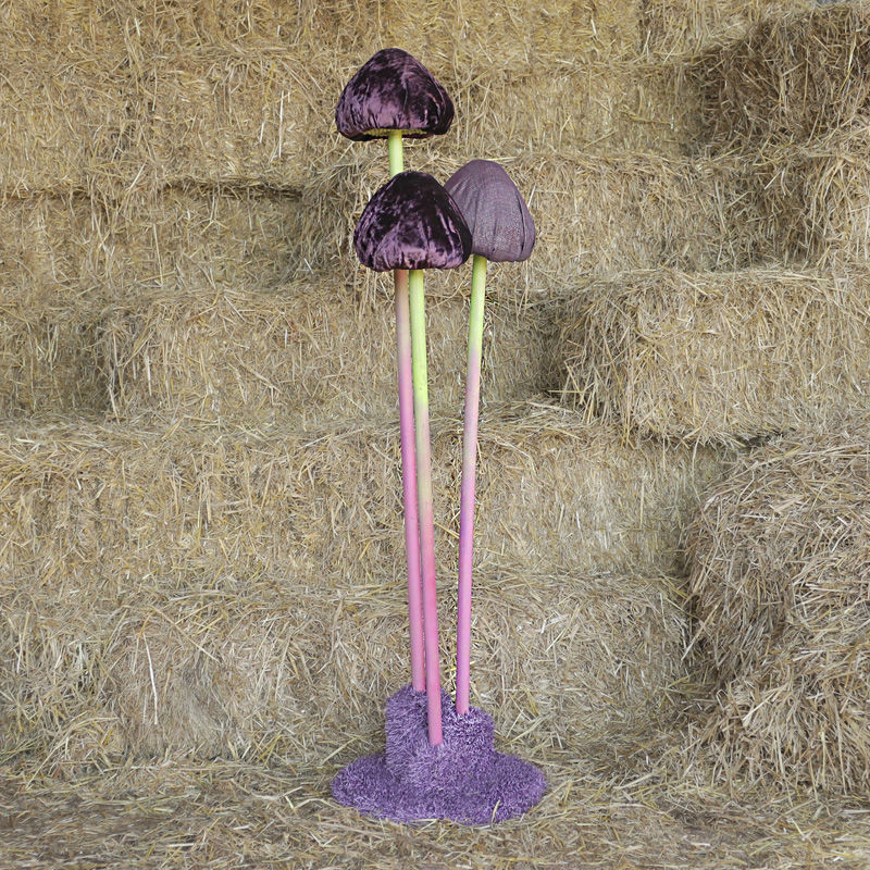 Purple Grass Enchanted Mushroom Cluster  1